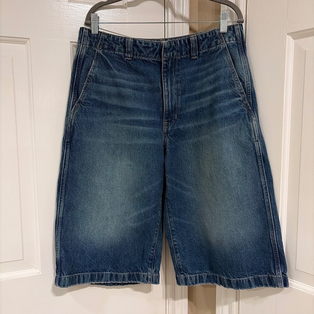 Madewell Womens Denim Culottes Wide Leg Shorts Blue 30 High Rise Cotton